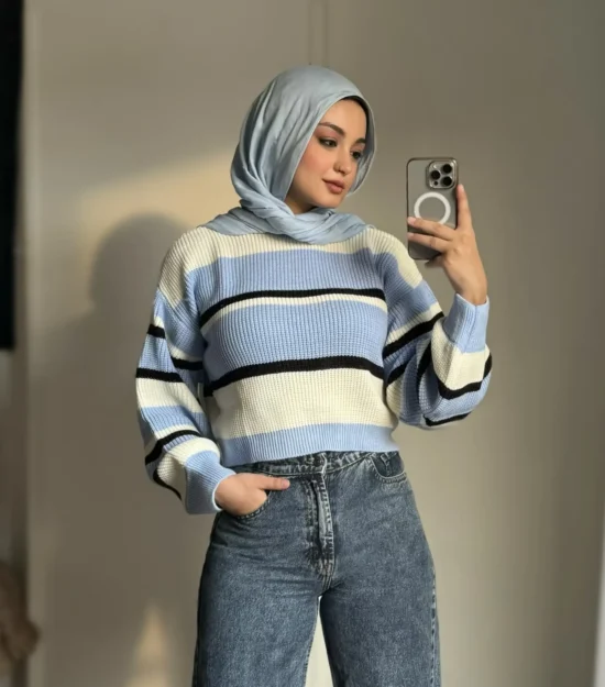 ⁦بلوفر مقلم انجليزي⁩ - الصورة ⁦3⁩