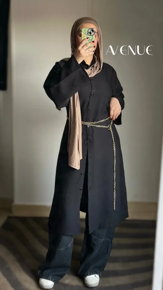 ⁦Long Linen Shirt⁩ - الصورة ⁦3⁩